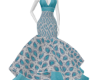 Blue Halter Vamp Gown