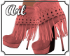 Fringed Boots Coral