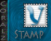 Teal "V" Stamp