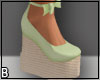 Green Bow Wedges