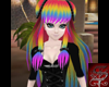 Rainbow Hair Black Beads