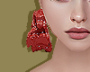 Red Carved Wood Earrings