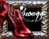 ~LS~RED/BK LEATHER BOOTS