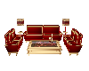red & gold couch set