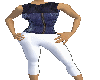 MrsJ BlueJeanTop/White B
