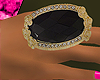[K]Black/Gold Dome Ring