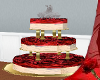 Red Gold Wedding Cake