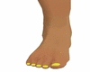 yellow glitter toe nails