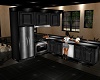 black/silver kitchen