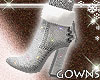 Suede Fur Boots Silver