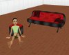 modern couch w/ poses
