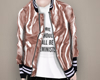 Metallic bomber, rose.