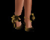 golden black Roses shoes