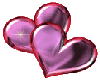 purple/pink hearts