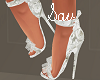 White Bridal Bow Heels