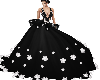 (V) Black and white gown