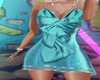 Kitten Teal Bow Dress