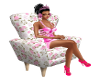 XB floral pink chair