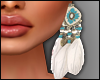 Feather Earring blue wh