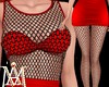 *Red&Black Fishnet Dress