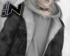 !N│ GREY JEAN JACKET
