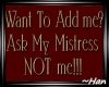 Ask Mistress