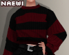 {N} Red striped sweater