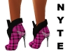 Pink Plaid Boots