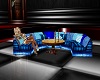 Blue Club Sofa Set
