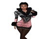 pink black sweater fur