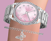Silver & Pink Watch