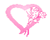 pink heart and flowers