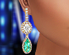 Green Long Earrings