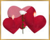 red heart candles rose