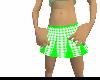 Lime green check skirt