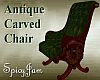 Antq Carved Chair Green