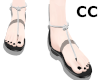C.C Sandals Black Nails