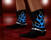 Blue Flaming Boots