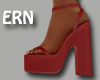 Red Chunky Heels