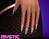 Coral/Mint Nails