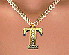 T Letter Necklace (gold)