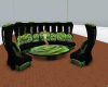 green suede sofa set