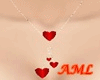 4 red hearts neck