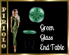 Green Glass End Table