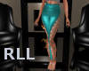 Lace Leather Pant Teal 3