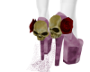 purple 1 rose skull shoe
