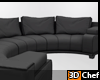 Round Black Sofa