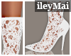 Lace Heels| White