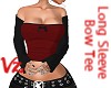 Long Sleeve Bow Tee Red