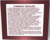 Family Rules Pink Border